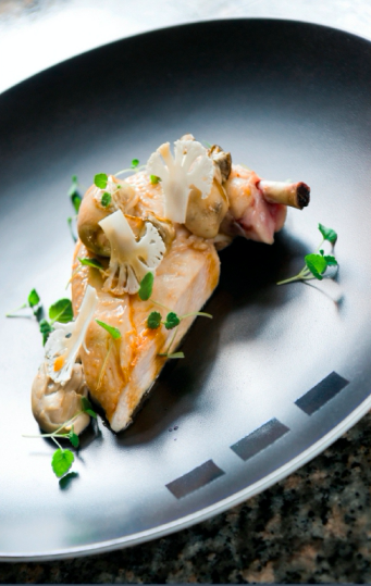 Poulet aux huîtres, chou-fleur et sauce soja