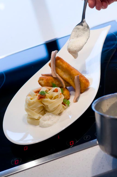Roulades de poulet panées aux harengs fumés
